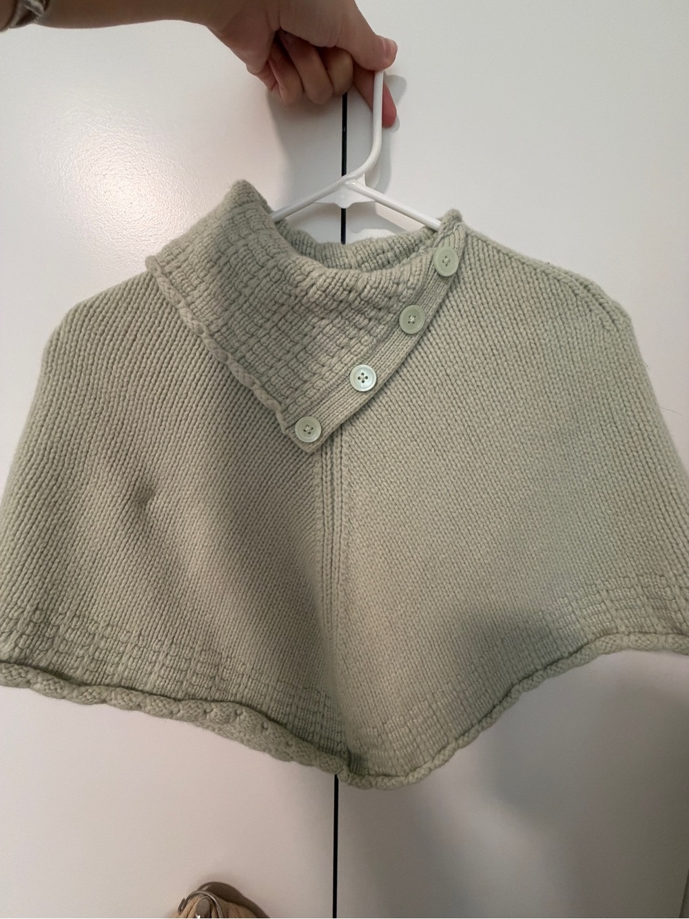 GAP Light Sage Button-Up Knit Poncho